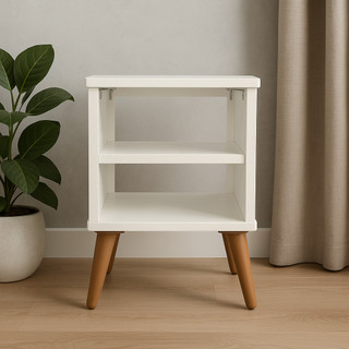 Mesa de Cabeceira Nicho Quarto Decoração Retro Pés Regulavel