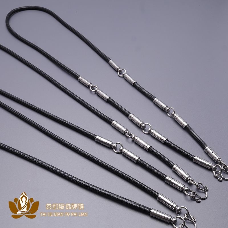 T ประเทศไทย Amulet CHAIN เส้นใยเชือกไนลอน Amulet สร้อยคอขี้ผึ้งเชือกหนังแขวนสามแขวน CHAIN ห้าเชือกเส