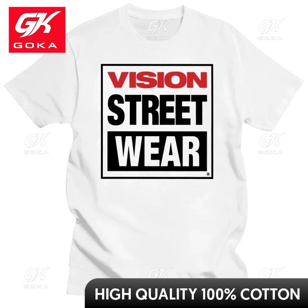 Cotton Men Women Vision Street Wear T-Shirt Vision Street Wear T-Shirt Blanks Vintage Summer Top Fit