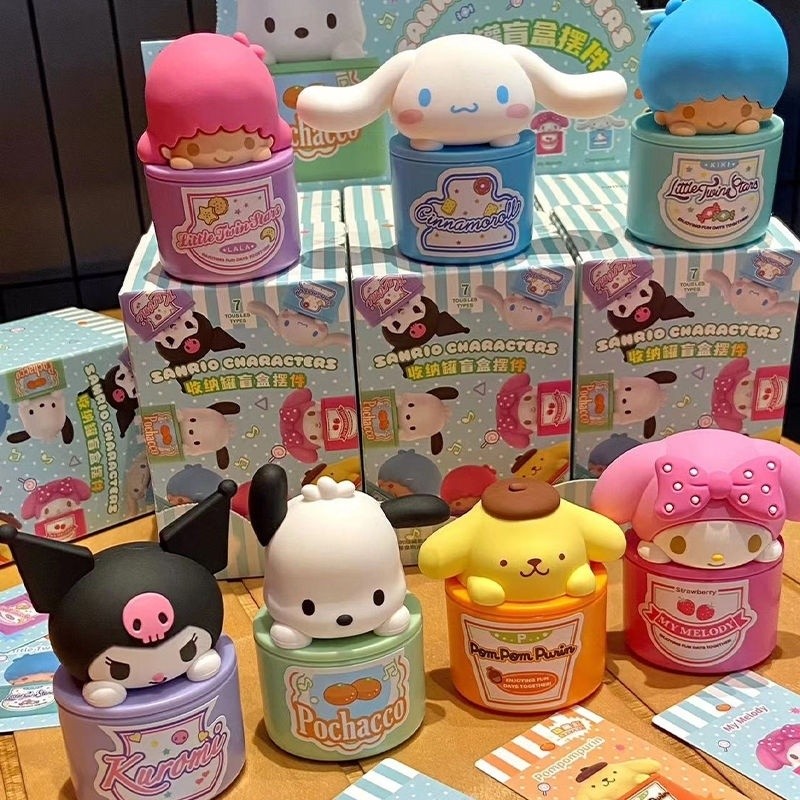 [อัตราการซื้อซ้ํา 46%] Sanrio Storage Jar Series Mystery Box Jam อินเทรนด์เล่น Kuromi ตกแต่งสาวของขว