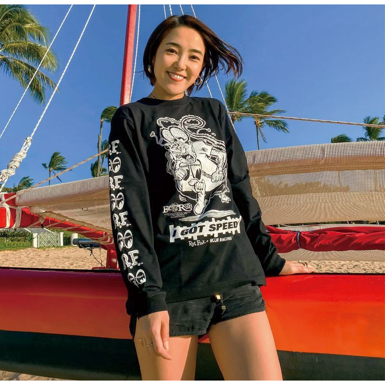 เสื้อยืดมอเตอร์ไซค์แขนยาว Mooneyes ใหม่ปี 2025