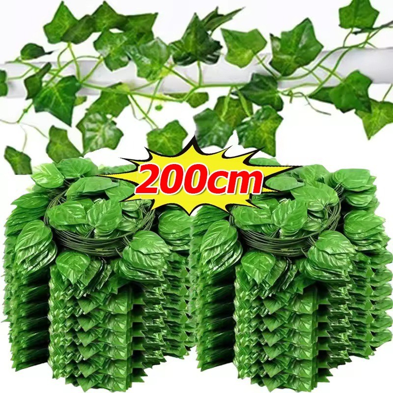 1/3/5 ชิ้นประดิษฐ์สีเขียว Ivy – ใบไม้เลื้อยปลอม – DIY แขวนเถาสําหรับงานแต่งงานในสวนตกแต่งบ้าน