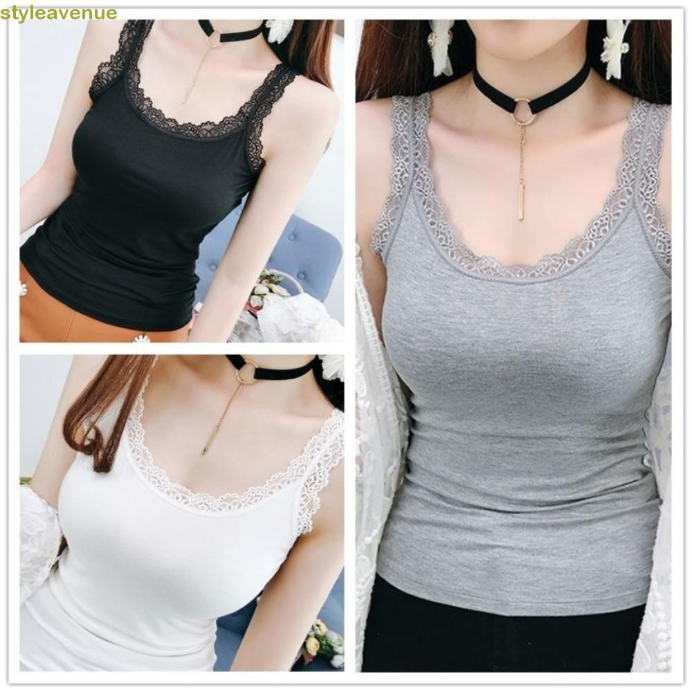 เสื้อชั้นในสตรีลูกไม้ สไตล์เวนิว แฟชั่นเสื้อกั๊กเกาหลี สลิมฟิต เสื้อกล้ามสำหรับฤดูร้อน