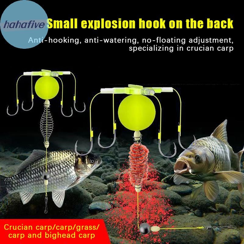 HAHA 1PC เหยื่อกรงเหล็กคาร์บอน String Hook ชุดตกปลา Anti Winding Float Line Group Feeder Sinker Fishing Tackle