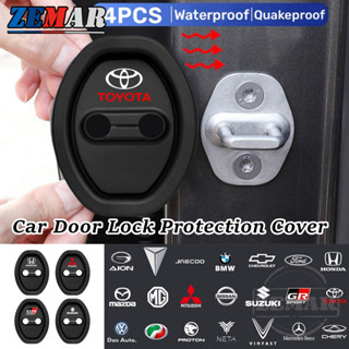 【ZEMAR】4 ชิ้น ซิลิโคนรถประตูล็อคป้องกันประตูล็อคโช้คอัพเงียบ…