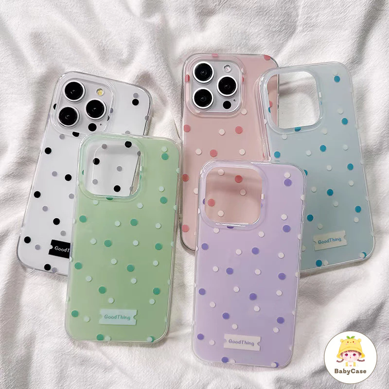 เคสไอโฟน 11 สำหรับ iPhone 17 16 13 11 15 12 14 Pro Max 16Plus 14Plus 15Plus จุดเล็ก ๆ ที่สดใหม่สีสันสดใสปกใหม่ IMD