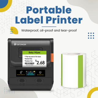 DETONGER DP30S 80mm Label Printer Self-adhesive Cardstock Price Tag Label Maker for Supermarket