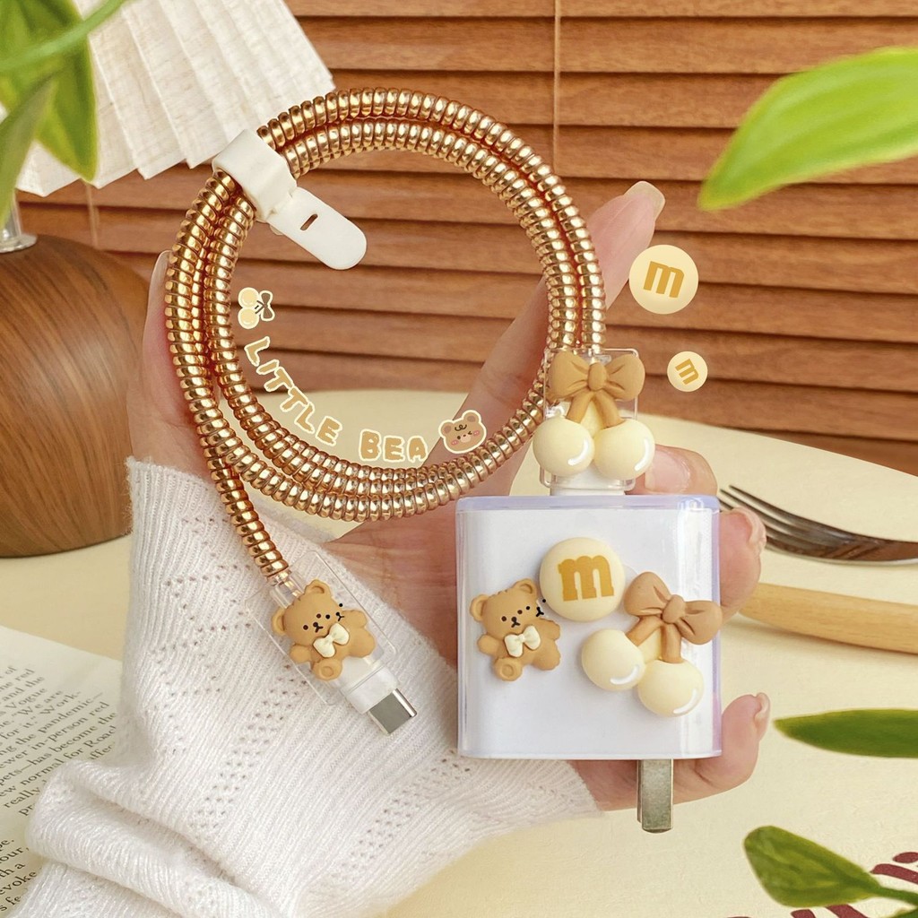 หมีน้อยน่ารัก Charger Protector สําหรับ VIVO 18w 33w 66W V27e Charger กรณี V8073L0A0 80W สําหรับ viv