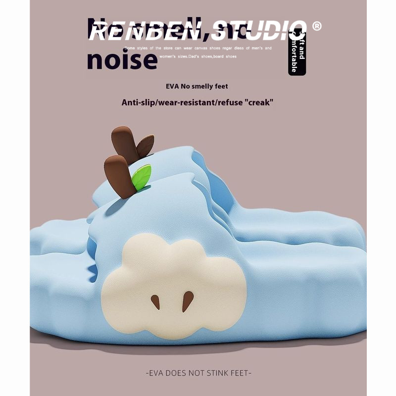 RENBEN Apple Cartoon Platform Coros Shoes รองเท้าแตะกันลื่นสำหรับผู้หญิง