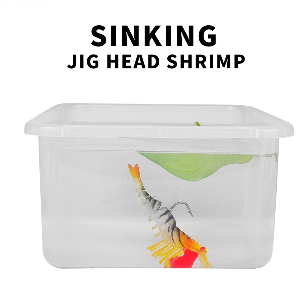 F283 ตัวเหยื่อล่อปลานุ่มสำหรับตกปลาปลอมกุ้งแสงสว่าง เหยื่อปลอมรูปกุ้งสำหรับตกปลา มองเห็นใต้น้ำ - รูปที่ 3