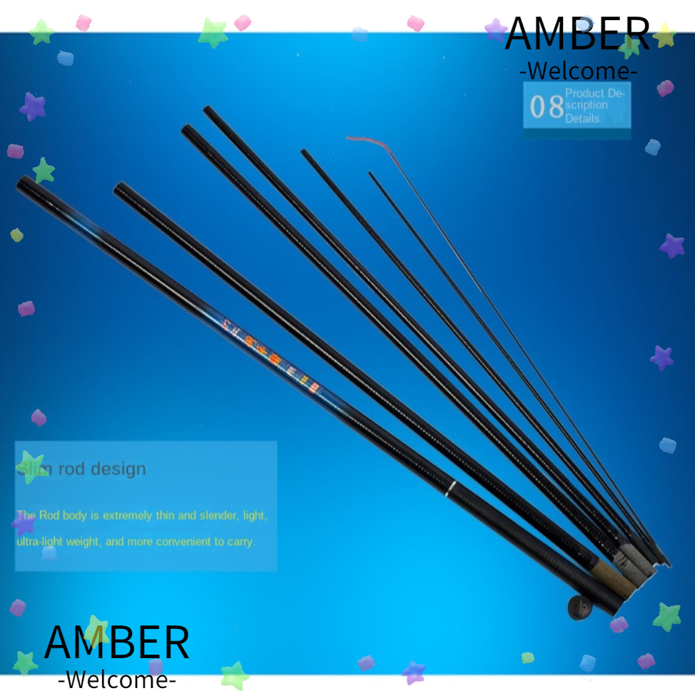 AMBER เบ็ดตกปลาชุด, Telescopic Carbon Fibre ชุดเบ็ดตกปลา, Travel Fishing Gear Casting Rod Glass Fibre 2.1 M-7.2 M Feeder Rod Combo ตกปลา