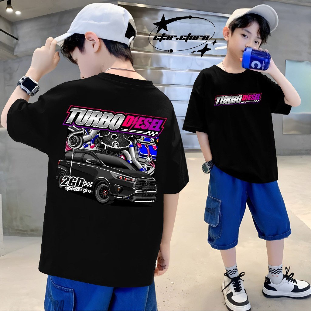 MESIN เด็ก Racing เสื้อยืด TURBO DIESEL ENGINE INNOVA 2GD SPEED ENGINE ดัดแปลงรถเสื้อ Speedcious ยาน