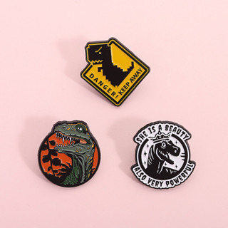 เข็มกลัดป้ายโลหะ Jurassic Park ดีไซน์ไดโนเสาร์ การ์ตูน ของขว…