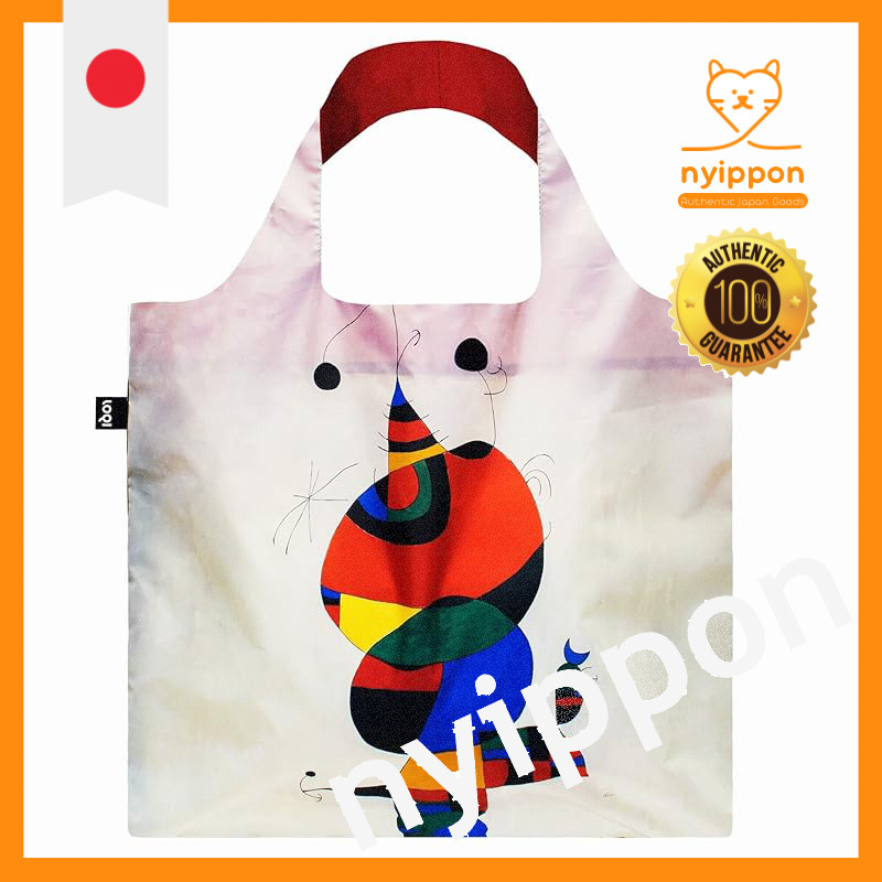 LOQI Bag JM.WB JOAN MIRO Woman, Bird and Star Recycled Bag White Approximately 50x42cm (with handles