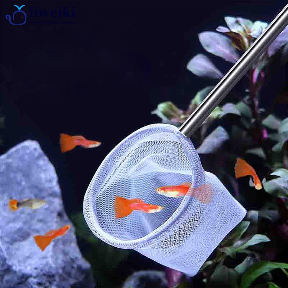 LIWEKI 3D Aquarium Fish Net ขยายจับตาข่ายนุ่มปลอดภัยสําหรับจับกุ้งปลา Aquarium อุปกรณ์เสริม G4Y6