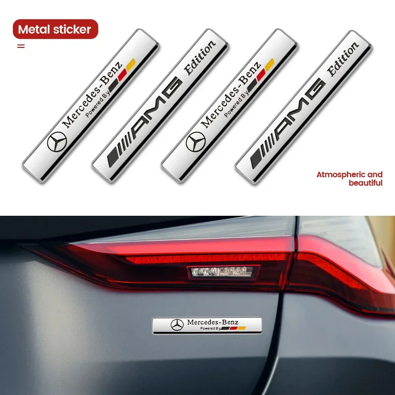 3d โลหะรถป้ายสัญลักษณ์ภายนอกตกแต่งสติกเกอร์สร้างสรรค์สําหรับ Mercedes Benz AMG W205 W213 W204 W212 GLC A180 GLE GLS CLS GLC CLA GLA GLK