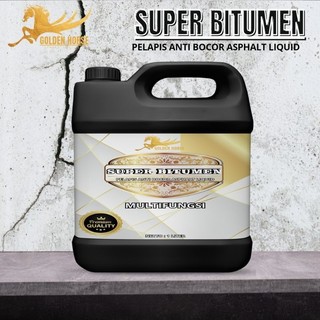 Aspal Cair Pelapis Anti Bocor EXTRA KUAT DAN CEPAT KERING  Super Bitumen  1 Liter - GOLDEN HORSE