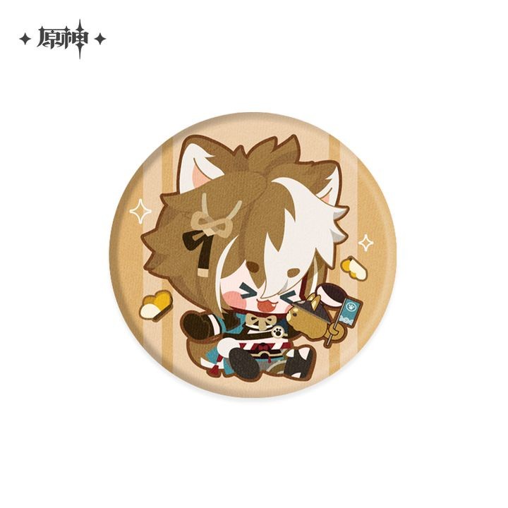 Genshin Impact Round Badge Gorou และ Inuzaka Plush กรกฎาคม 2022 58 มม.
