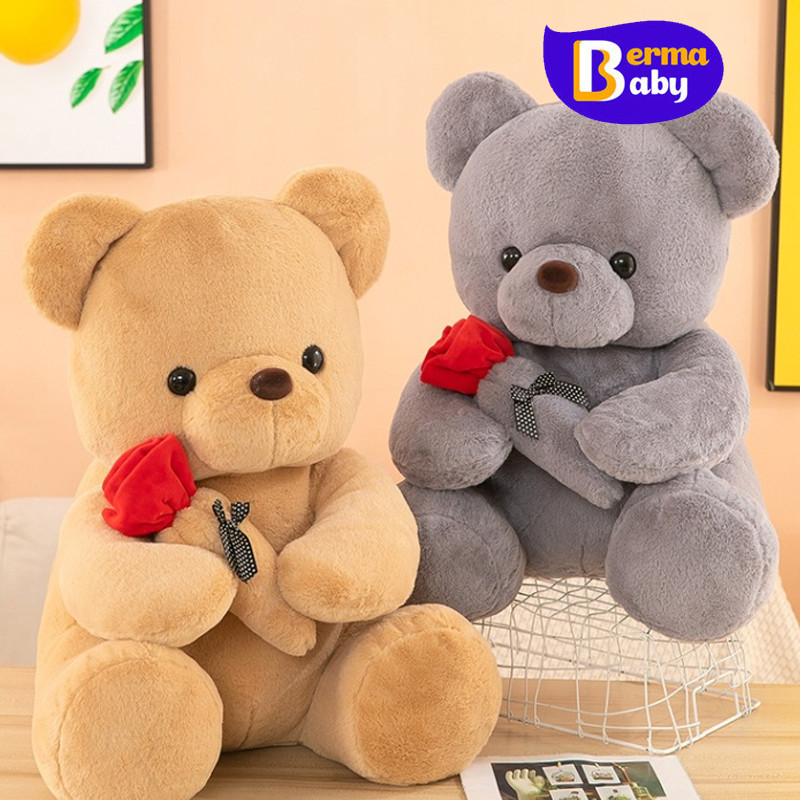 Berma Baby ตุ๊กตาหมีกุหลาบ 25CM ตุ๊กตาของเล่น ของขวัญสำหรับเด็ก นุ่มนิ่มสุดๆ
