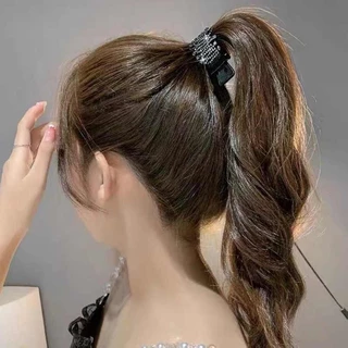 เครื่องประดับศีรษะหญิงแบบคลิปหนีบโลหะหางม้าสูงเกาหลี