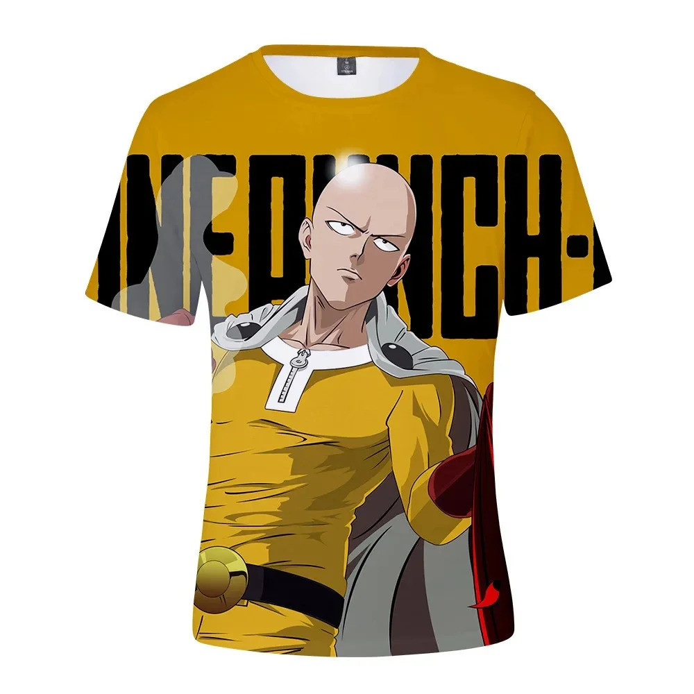 One Punch Man ไซตามะ3D พิมพ์เสื้อยืดคอสเพลย์และ streetwear แขนสั้น OVERSIZE TOP สำหรับเด็ก