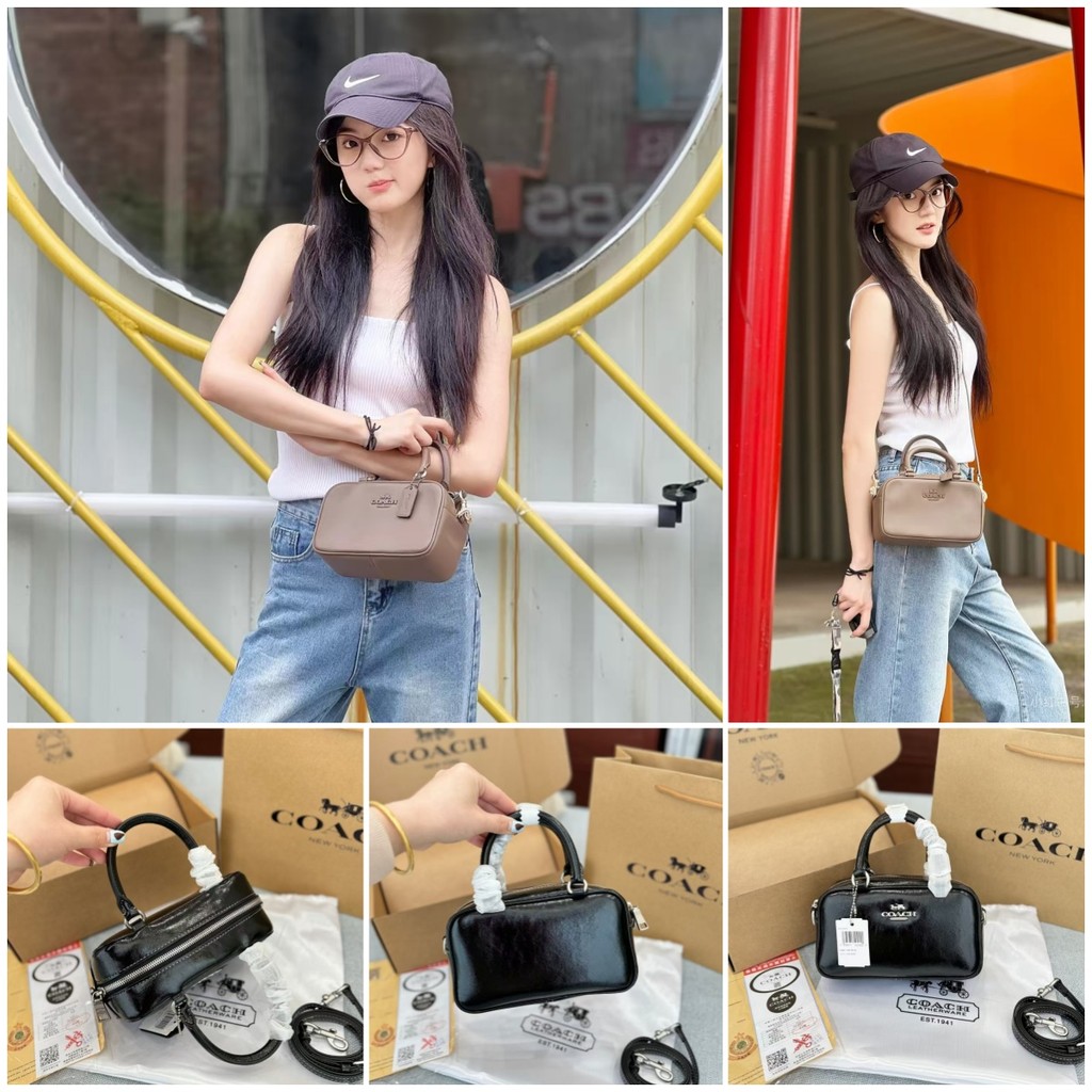 COACH- SATCHEL 19 กระเป๋าสะพายข้างกระเป๋าสะพายข้างทรงสี่เหลี่ยมเล็ก
