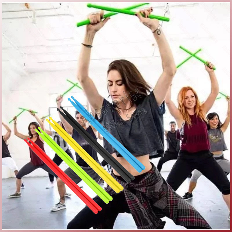 1 คู่ Pound Fit ออกกําลังกาย Sticks Ripstix Poundfit ไนลอน Pound Rockout ออกกําลังกาย Sticks