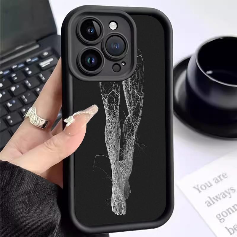 เหมาะสำหรับ Xiaomi 12 Lite Mi 11 Lite 5G กรณีโทรศัพท์ใหม่เคส Artistic Line Drawing