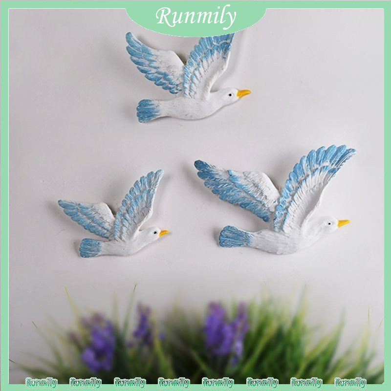 มารีน สไตล์ นกนางนวลเรซิ่นตกแต่งผนัง เครื่องประดับติดผนังสําหรับห้องนั่งเล่น ตกแต่งผนัง 3D