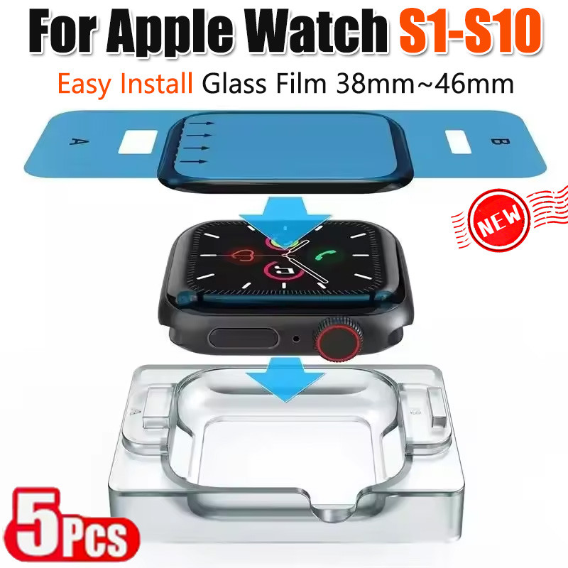 5pcs เซรามิคฟิล์มป้องกันหน้าจอสําหรับ Apple Watch Series 10 46 มม.42 มม.Ultra2 9 49 มม.45 41 HD แก้ว iWatch 8 7 6 5 4 SE 3 44 38 40 ติดตั้งง่าย