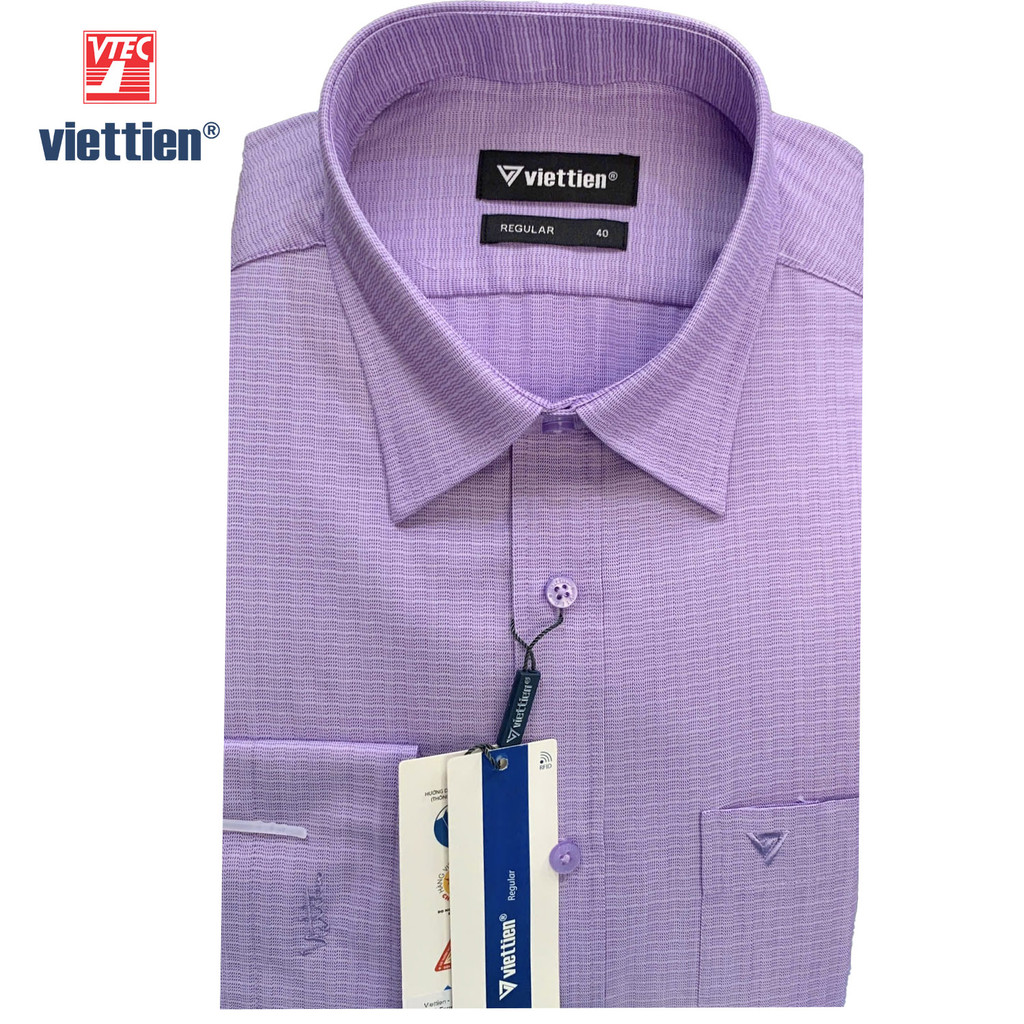 Viettien - เสื้อเชิ้ตแขนยาวลายตารางหมากรุกผู้ชาย regular Form 1T1620