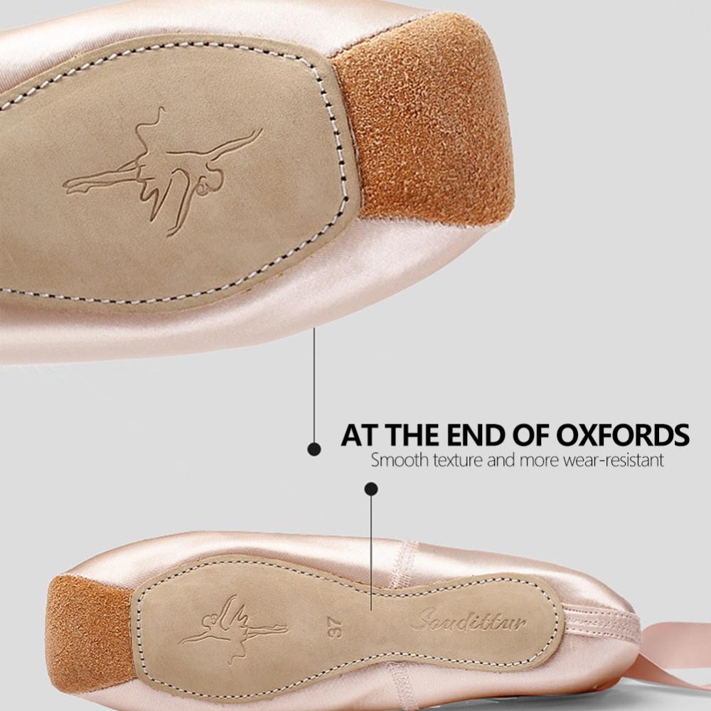 Feelfly Professional Ballet Pointe รองเท้าสาวสุภาพสตรีริบบิ้นบัลเล่ต์รองเท้าประสิทธิภาพรองเท้าฝึกรองเท้าเต้นรํา H5K1