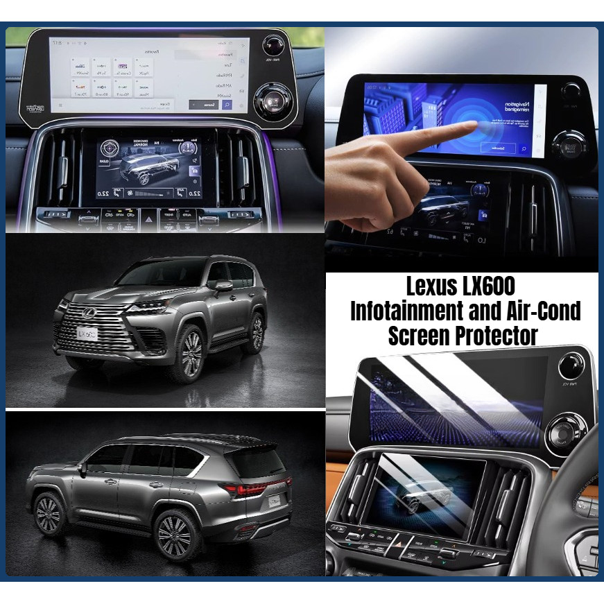Lexus LX600 (2022-2026) Infotainment and Air-Cond ปกป้องหน้าจอ Lexus LX600 กระจกนิรภัยอุปกรณ์เสริม