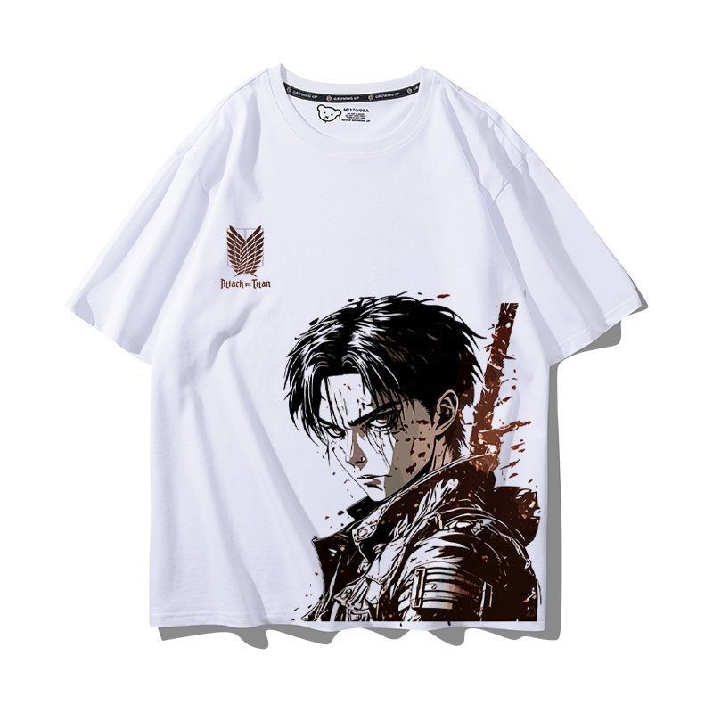 Attack on Titan Levi Allen Wings of Freedom อะนิเมะ Merchandise เสื้อยืดแขนสั้นผู้ชายผู้หญิงครึ่งแขนฤดูร้อน 3xl