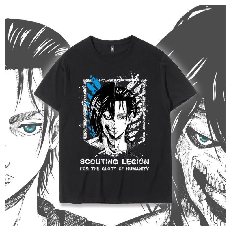 เสื้อยืดแขนสั้น Attack on Titan Wings of Freedom Allen Giant สไตล์ญี่ปุ่น Two-Di