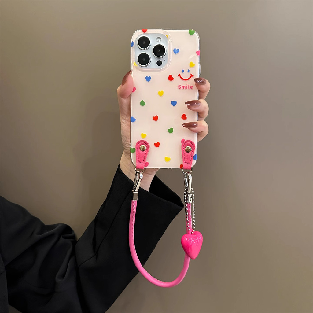 SN1075 สําหรับ iphone กันกระแทกเกาหลีน่ารักเคสโทรศัพท์ (16 PRO MAX กรณี/15 PRO MAX 16 plus 14 PRO MAX 16pro 12pro 11), ที่ถอดออกได้เชือกเส้นเล็กผู้หญิงการ์ตูน Art ins สายคล้องสําหรับสาว - รูปที่ 3