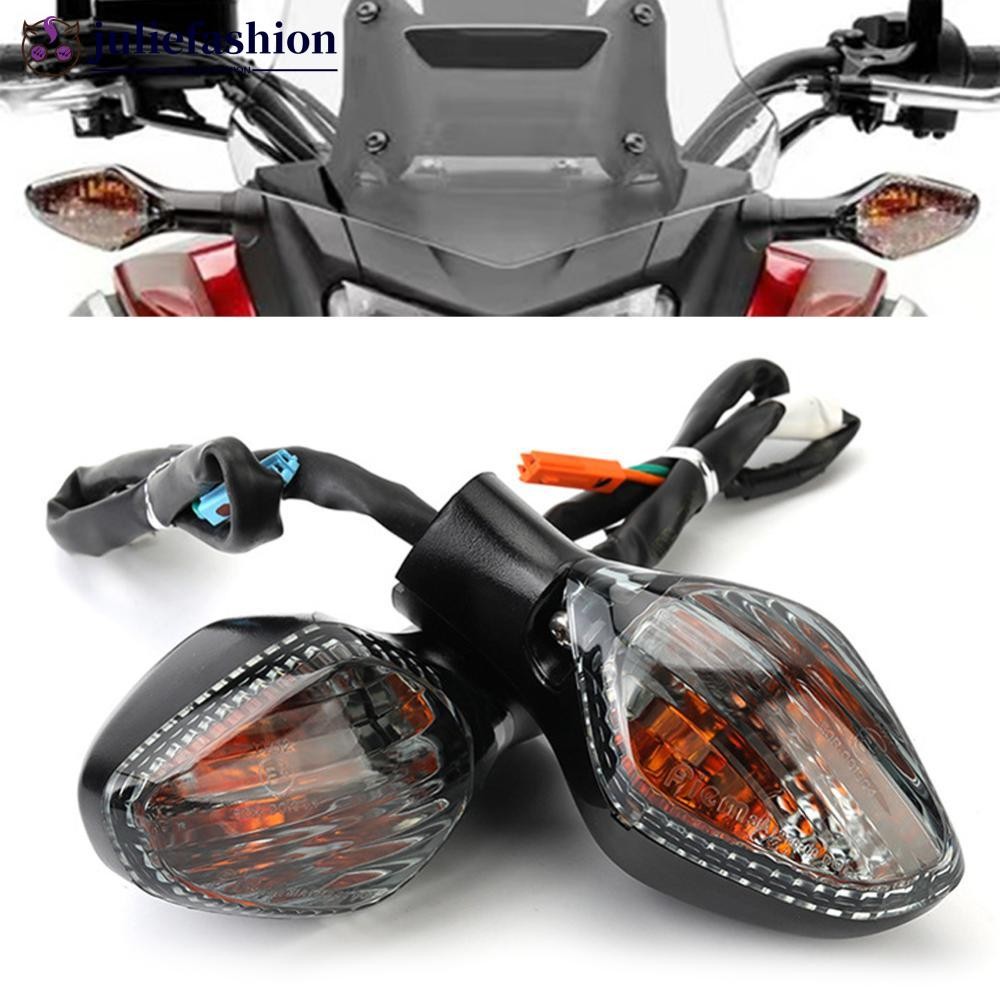 JULIEFASHION 1 คู่รถจักรยานยนต์ทิศทาง Blinker โคมไฟไฟเลี้ยวไฟแสดงสถานะเลนส์สําหรับ HONDA CN700S 750S