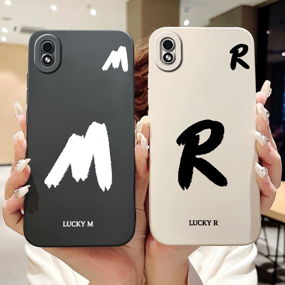 สําหรับ Samsung Galaxy A01 Core SM-A013F / A01 SM-A015F Lucky จดหมายเริ่มต้นเคสโทรศัพท์เลนส์ป้องกันเคสซิลิโคนอ่อนนุ่ม