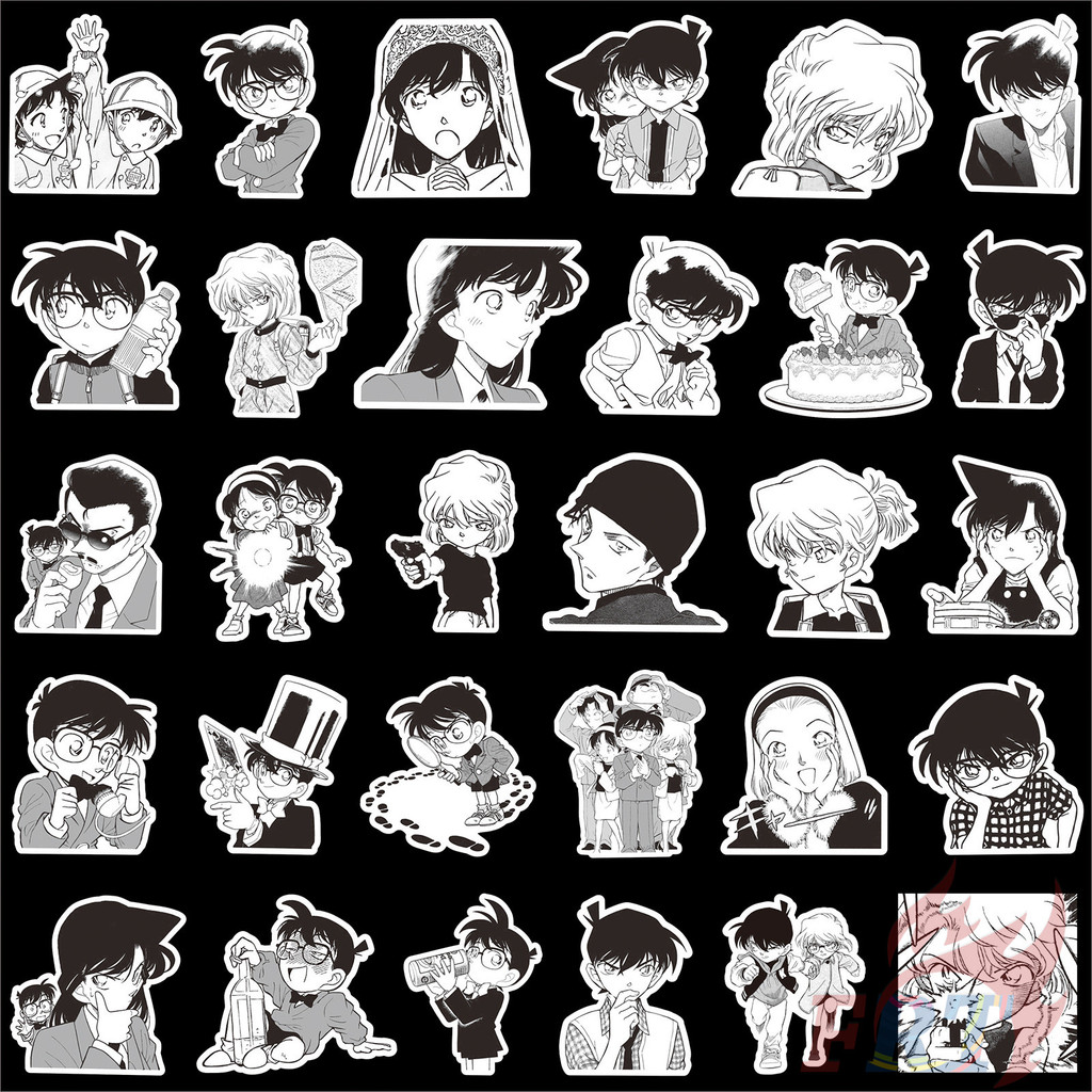 80ชิ้น/เซ็ต ❉ Detective Conan Series 02 สติ๊กเกอร์ขาวดําคลาสสิก ❉ สติ๊กเกอร์ DIY Fashion Doodle Decals ราคา ถูกที่สุด ดีลบีเคเค แกลเลอรีภาพที่ 4