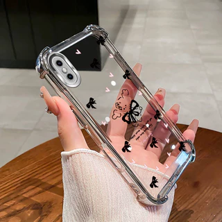 เคสสําหรับ iPhone X XS XS MAX เคสโทรศัพท์ TPU 2025 กันกระแทกการออกแบบใหม่รักโบว์อุปกรณ์เสริมฝาครอบ SZ26