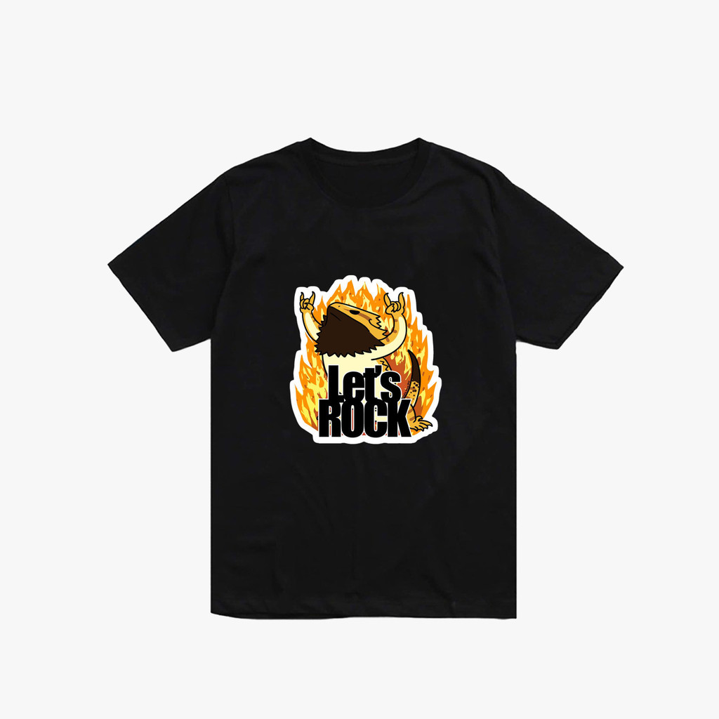 Let’s Rock Gecko Tee – เสื้อยืดกิ้งก่าตัวจิ๋วสายร็อก ลุคน่ารักสายแฟ ผ้าคอตตอน