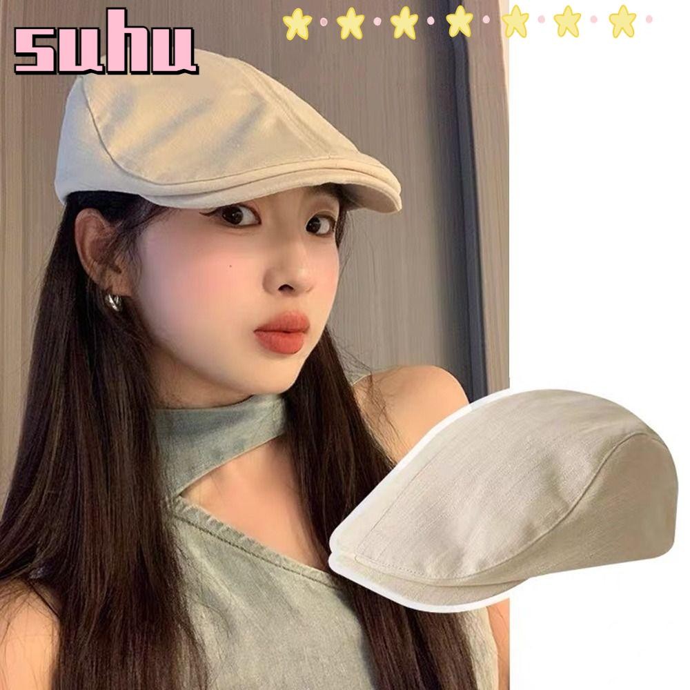 Suhuhd หมวกเบเรต์, สีทึบจิตรกร Beret หมวกไปข้างหน้า, ผ้าฝ้ายระบายอากาศล้างหมวก