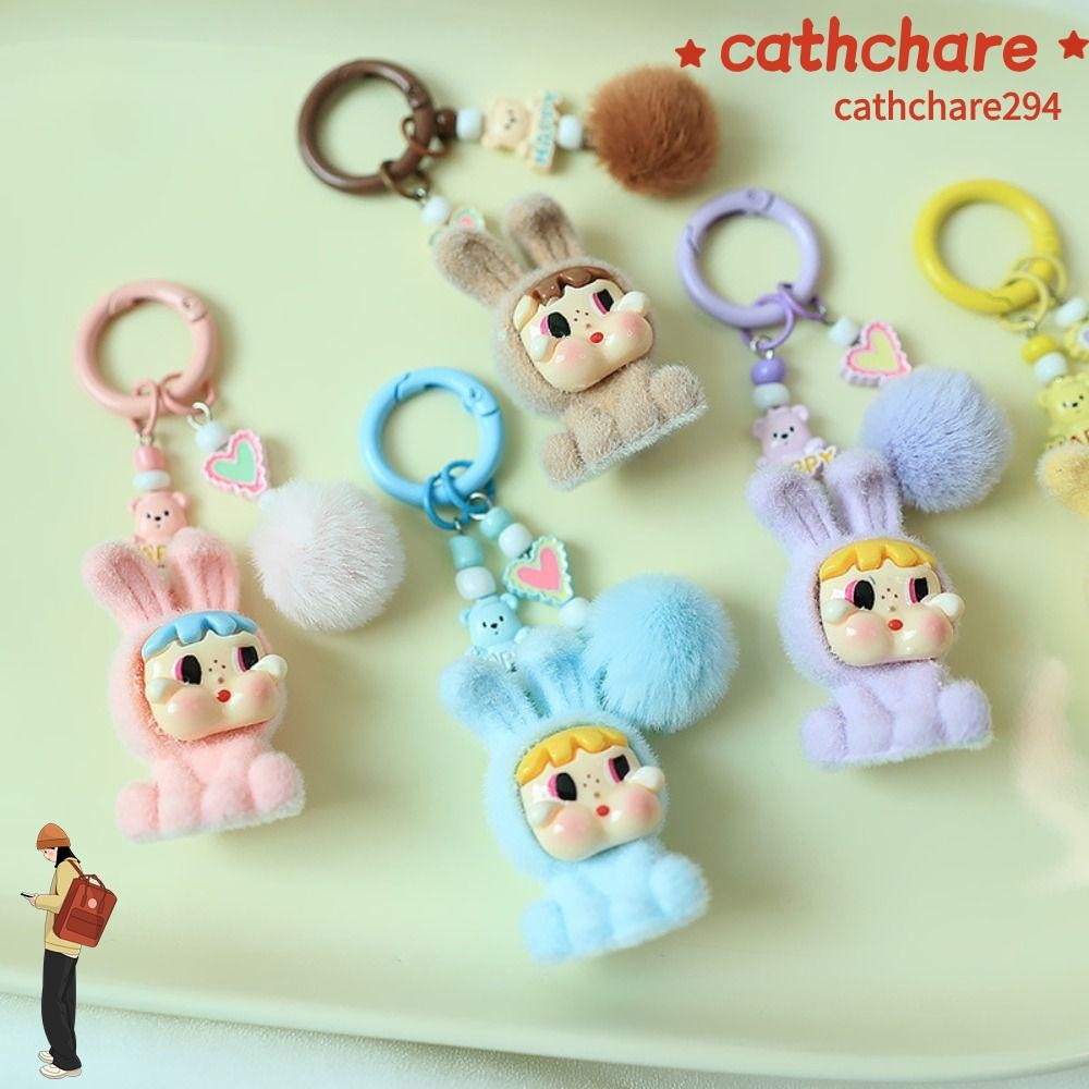 Cathchare294 Popmart Crybaby พวงกุญแจ, Diy เรซิ่นสร้างสรรค์พวงกุญแจสีสันสดใส,หวาน Kawaii น่ารักกระเป๋าเป้สะพายหลังจี้อุปกรณ์เสริม