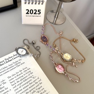 อิน สร้อยข้อมือนาฬิกาหญิงสายบางของขวัญควอตซ์นาฬิกาตัวชี้รูปไ…