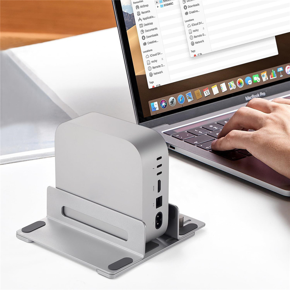 ฐานอลูมิเนียมอัลลอยด์สําหรับ Mac Mini M4/M4 Pro 2024,ขาตั้งแนวตั้งสําหรับคอมพิวเตอร์โน้ตบุ๊ค,Anti Slip Bracket Cooling Base DIY อุปกรณ์เสริม