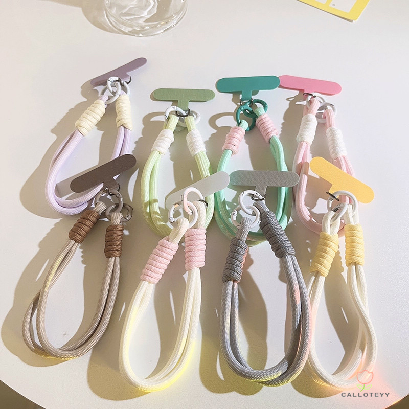 สายจับโทรศัพท์ สายคล้องมือ ins โทรศัพท์เชือกเส้นเล็ก macaron สี lanyard สั้นหูฟังเชือกสั้นสายเชือกแขวนคอคอ