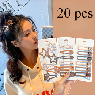 ชุด 20 แฟชั่นเกาหลี โดปามีน กิ๊บติดผมคลิปหน้าม้าด้านข้างของผู้หญิง Bb คลิปเครื่องประดับผม