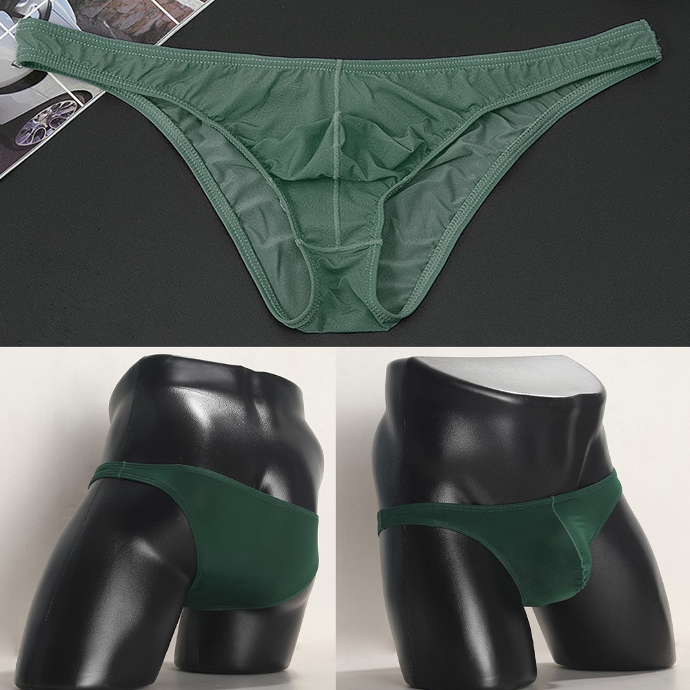 [COLORHM] กางเกงชั้นในผ้าไหมน้ําแข็งสําหรับผู้ชายกระเป๋าซีทรูแนวราบชุดชั้นในกางเกงระบายอากาศ