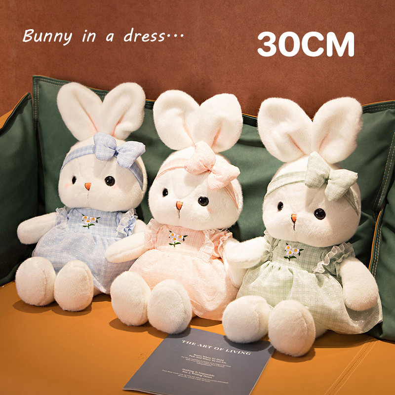 พร้อมส่ง ตุ๊กตากระต่าย 30cm น่ารักมาก ชุดสวย ของเล่นตุ๊กตา ของขวัญวันเกิด