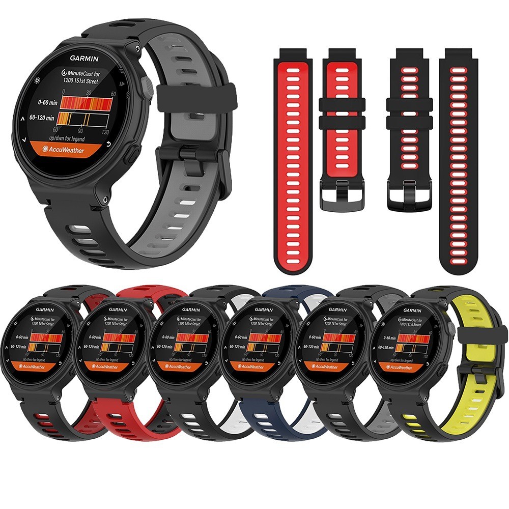 (พร้อมอุปกรณ์)สายนาฬิกาGarmin 220/235/630/ 230/620/735XT/235Lแบบสองสีล็อคดำApproach s20/s5/s6